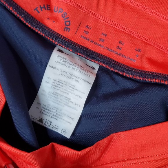 The Upside | Cropped Leggings Capris 3/4 US 4 AU XS Blue Red White Drawstring - Picture 6 of 6